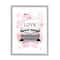 Stupell Industries Retro Pink Typewriter Love Text Paint Splash in Gray Frame Wall Art